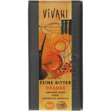 Vivani Dark Orange Chocolate 70% Vegan Organic 100g - 10 Pack