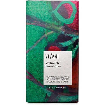 Vivani Milk Whole Hazelnut Chocolate Organic 100g - 10 Pack