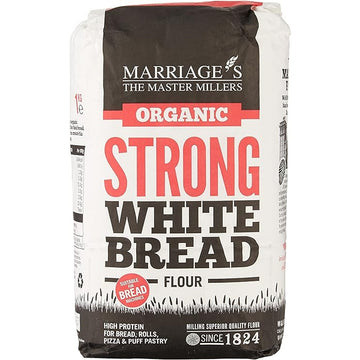 W H Marriage Organic Strong White Bread Flour 1000g - 6 Pack