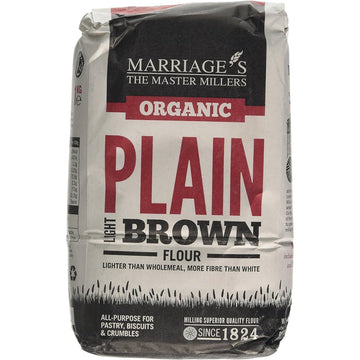 W H Marriage Organic Light Brown Plain 1000g - 6 Pack