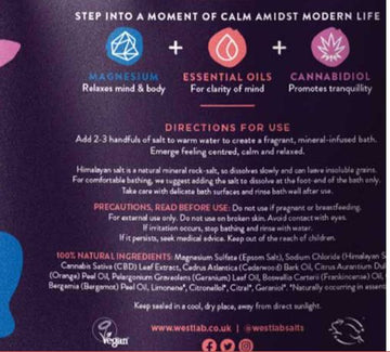 Westlab MINDFUL Bath Salts with Frankincense & CBD Oil 1000g