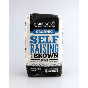 W H Marriage Org Light Brown Self Raising Flour 1000g - 6 Pack