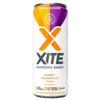 Xite Energy XITE Focus Energy Peach and Passionfruit 330ml - 12 Pack