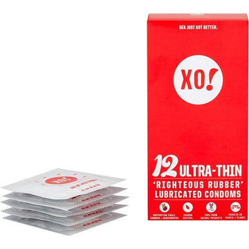 XO! 12 ultra-thin, CO2-neutral, vegan, natural latex condoms